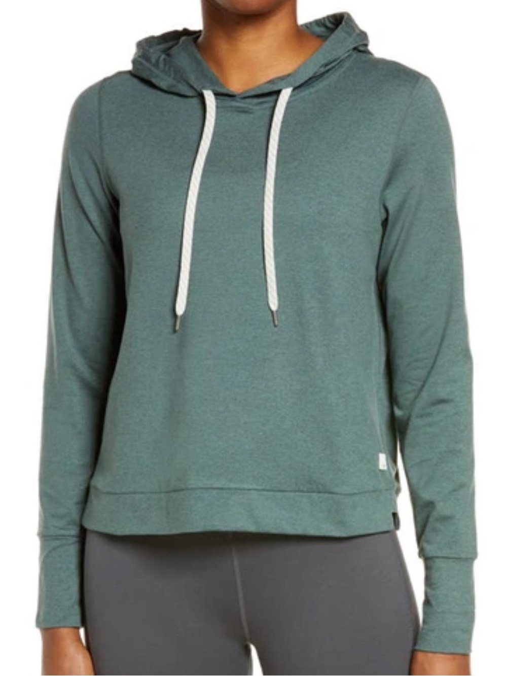 Vuori Teal Green Hoodie with White Drawcords